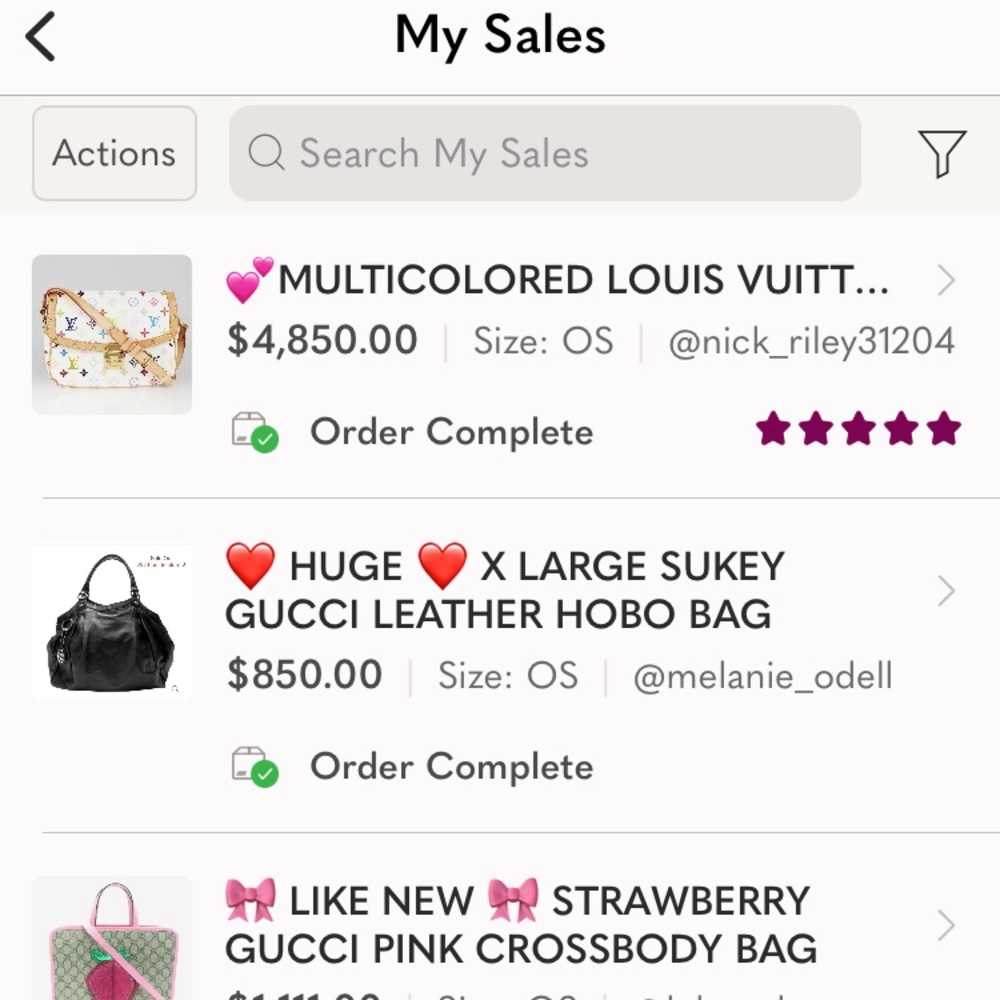 COMPLETED SALES !!